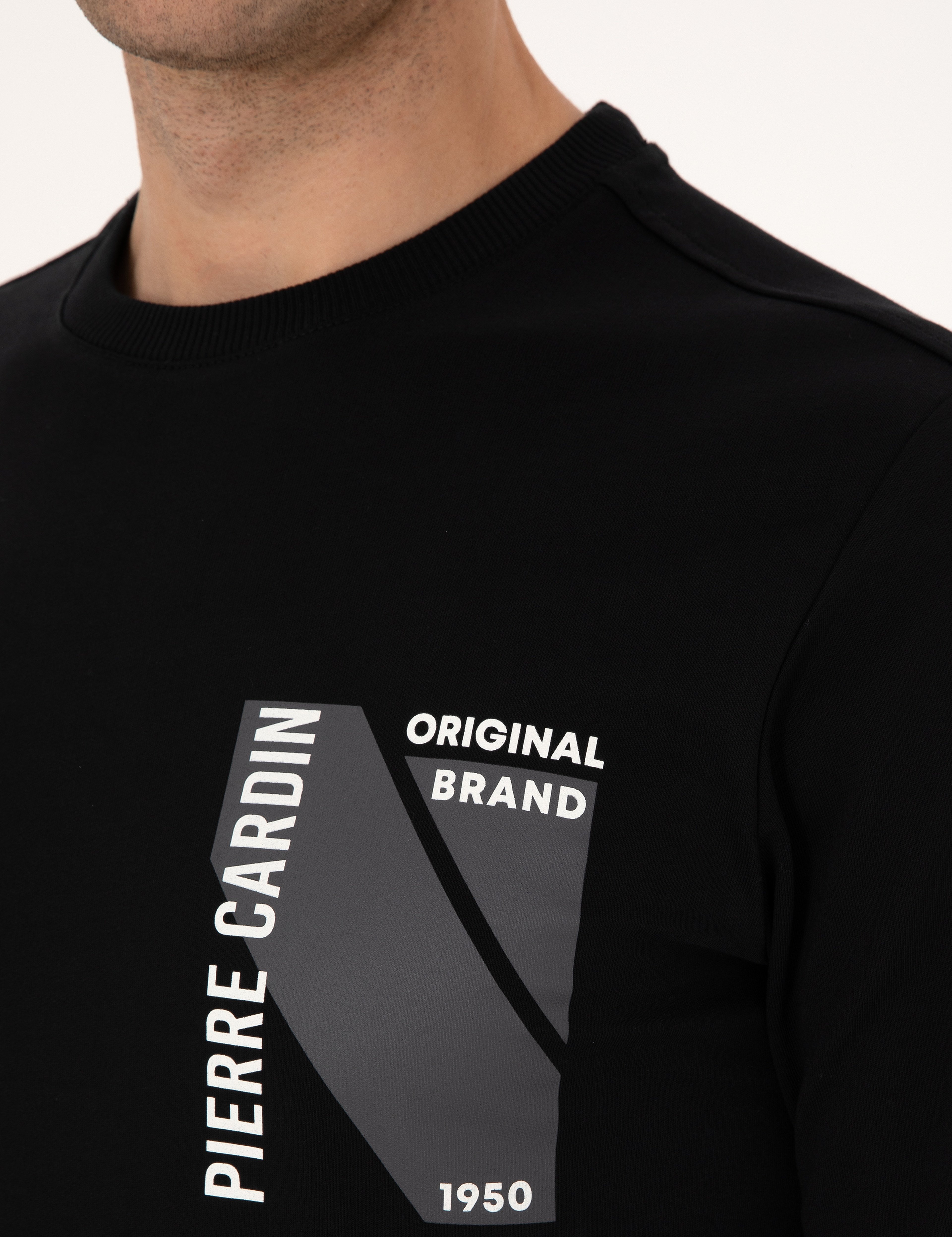 Siyah Regular Fit Bisiklet Yaka Sweatshirt - Image 7