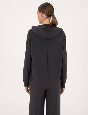 Antrasit Oversize Modal Karışımlı Kapüşonlu Sweatshirt