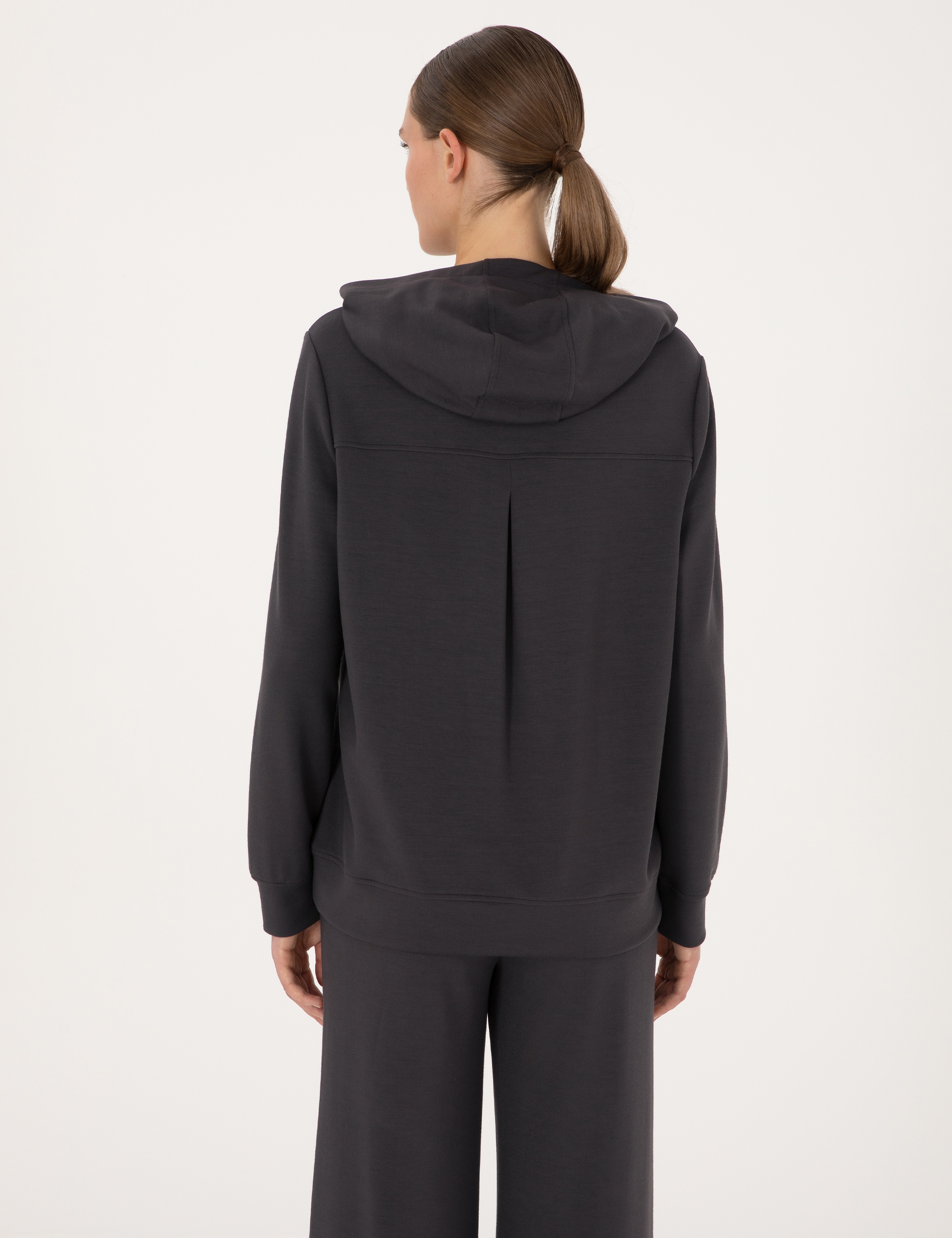 Antrasit Oversize Modal Karışımlı Kapüşonlu Sweatshirt - Image 5