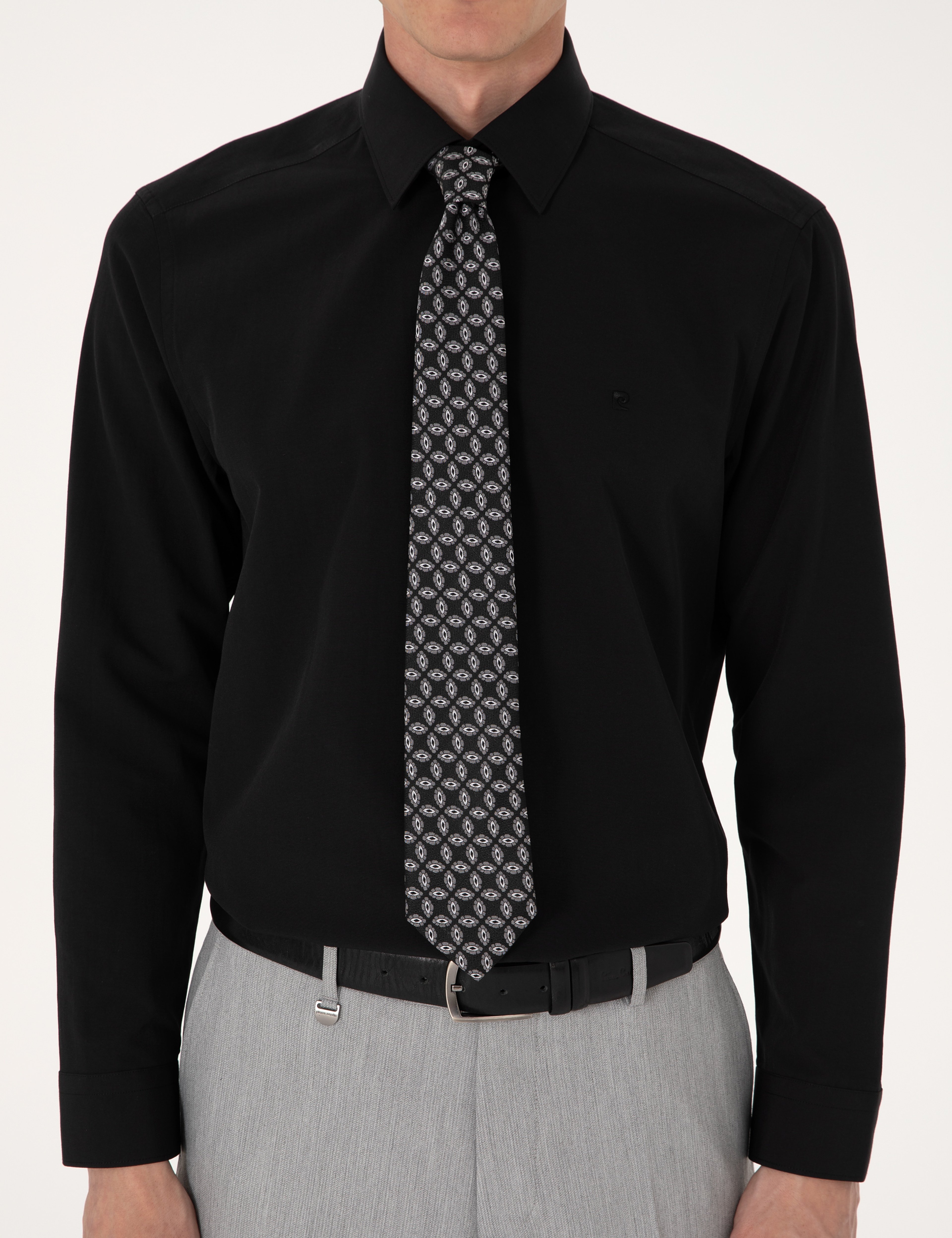 Siyah Regular Fit Uzun Kollu Basic Gömlek
