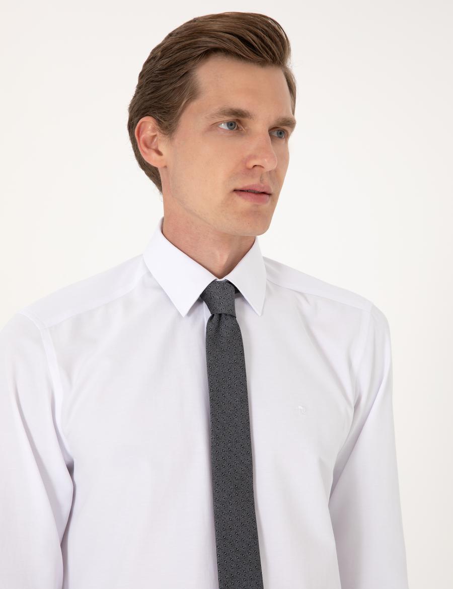 Beyaz Regular Fit Uzun Kollu Basic Gömlek