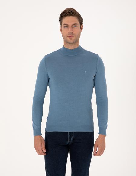 Mavi Slim Fit Yarım Balıkçı Yaka Basic Triko Kazak - 50314176166