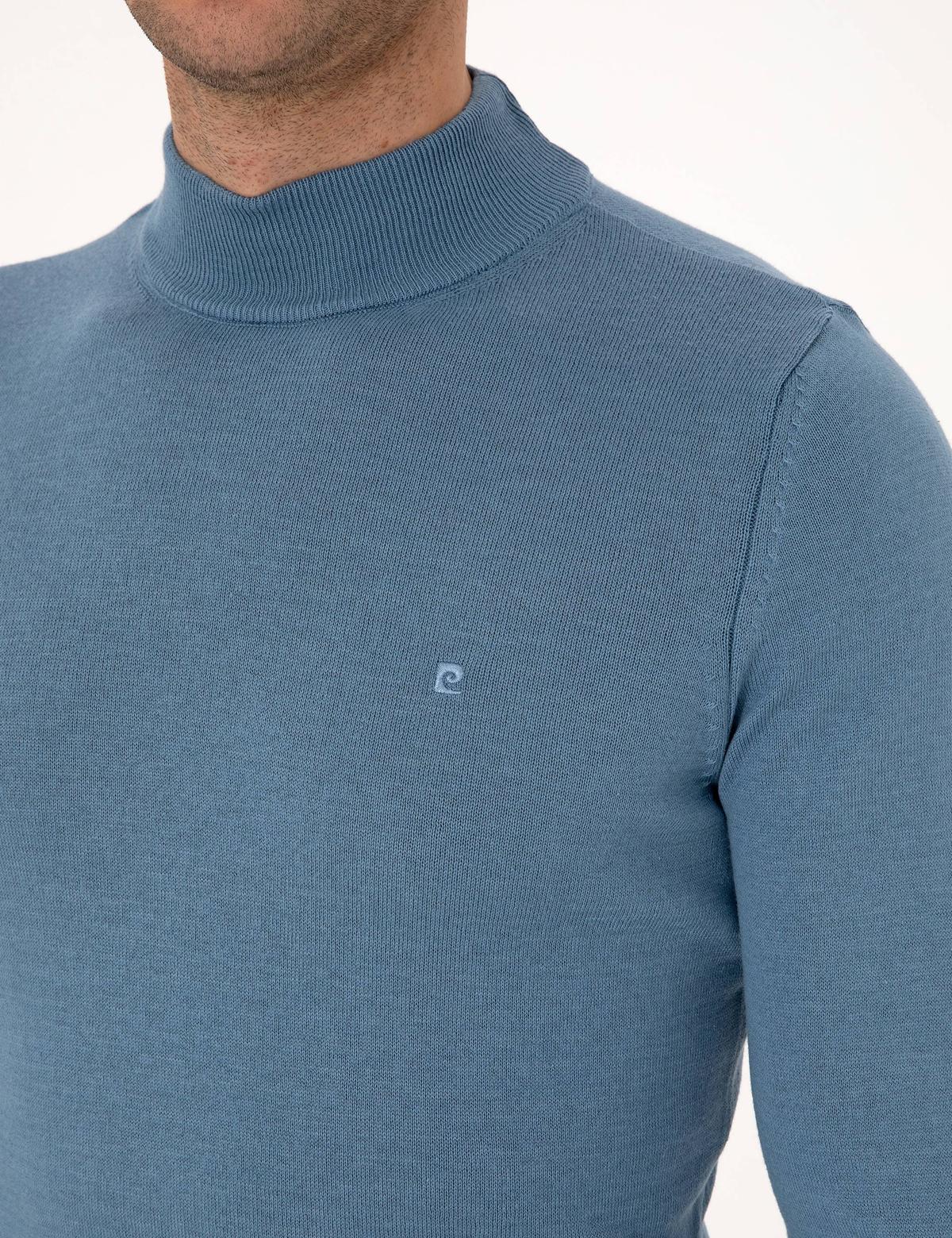 Mavi Slim Fit Yarım Balıkçı Yaka Basic Triko Kazak - 50314176166