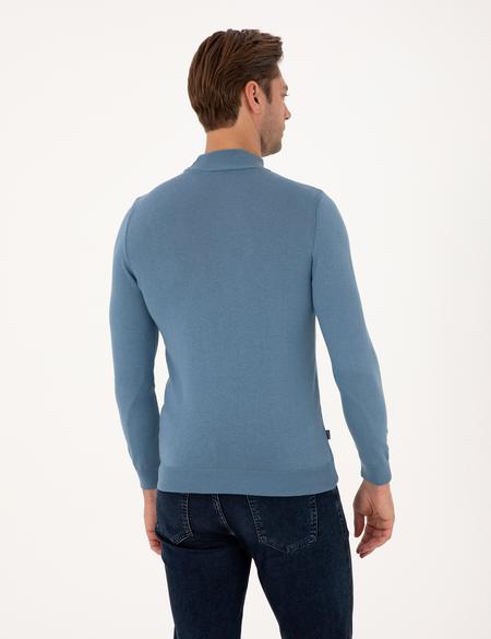 Mavi Slim Fit Yarım Balıkçı Yaka Basic Triko Kazak - 50314176166