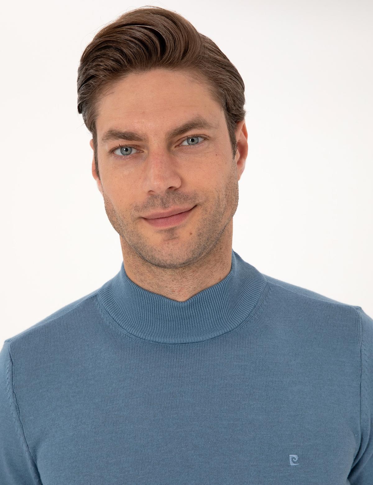 Mavi Slim Fit Yarım Balıkçı Yaka Basic Triko Kazak - 50314176166