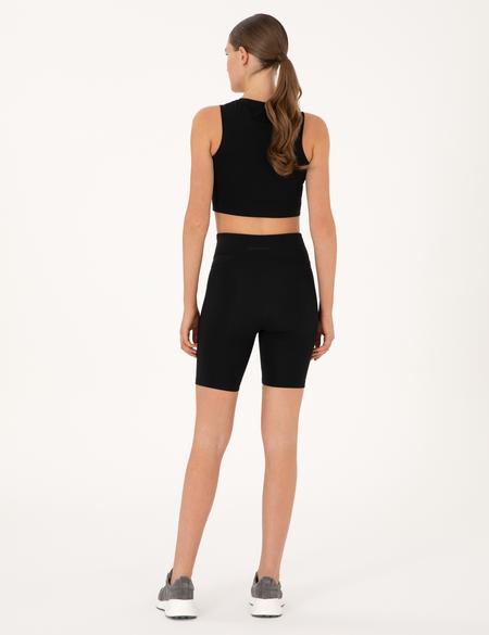 Siyah Yüksek Bel Biker Tayt - 50314956033