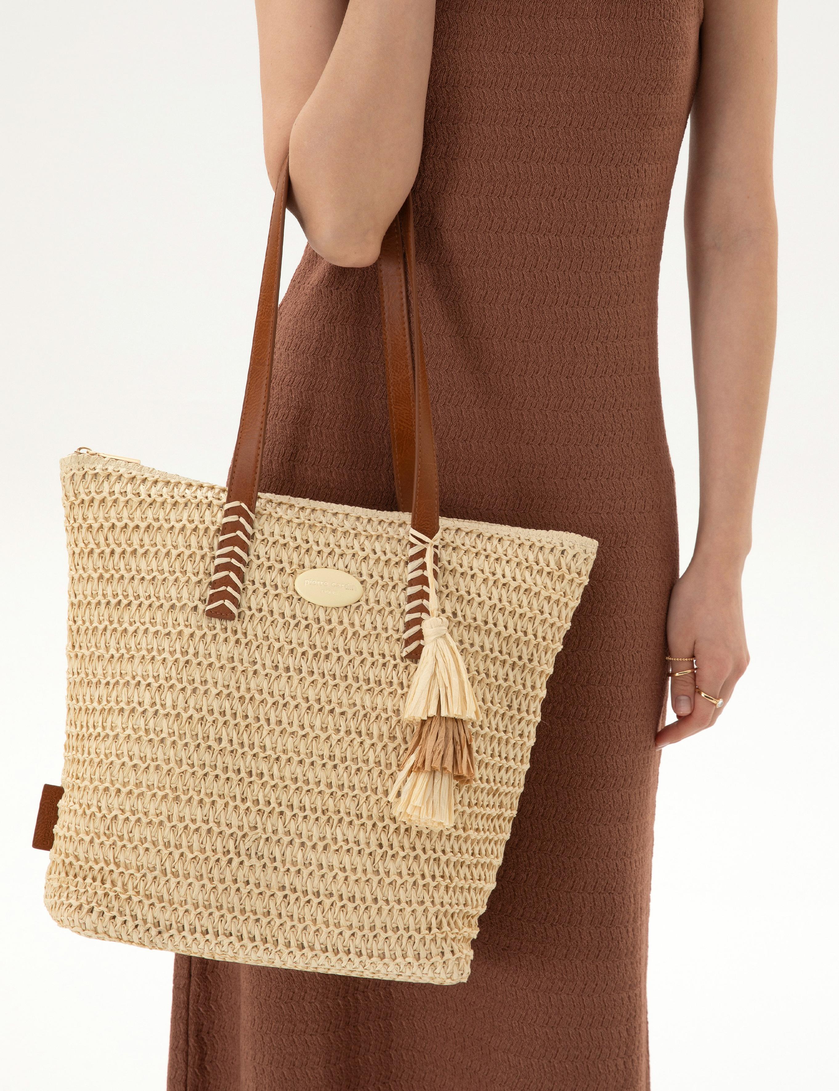 Bej Hasır Omuz Çanta