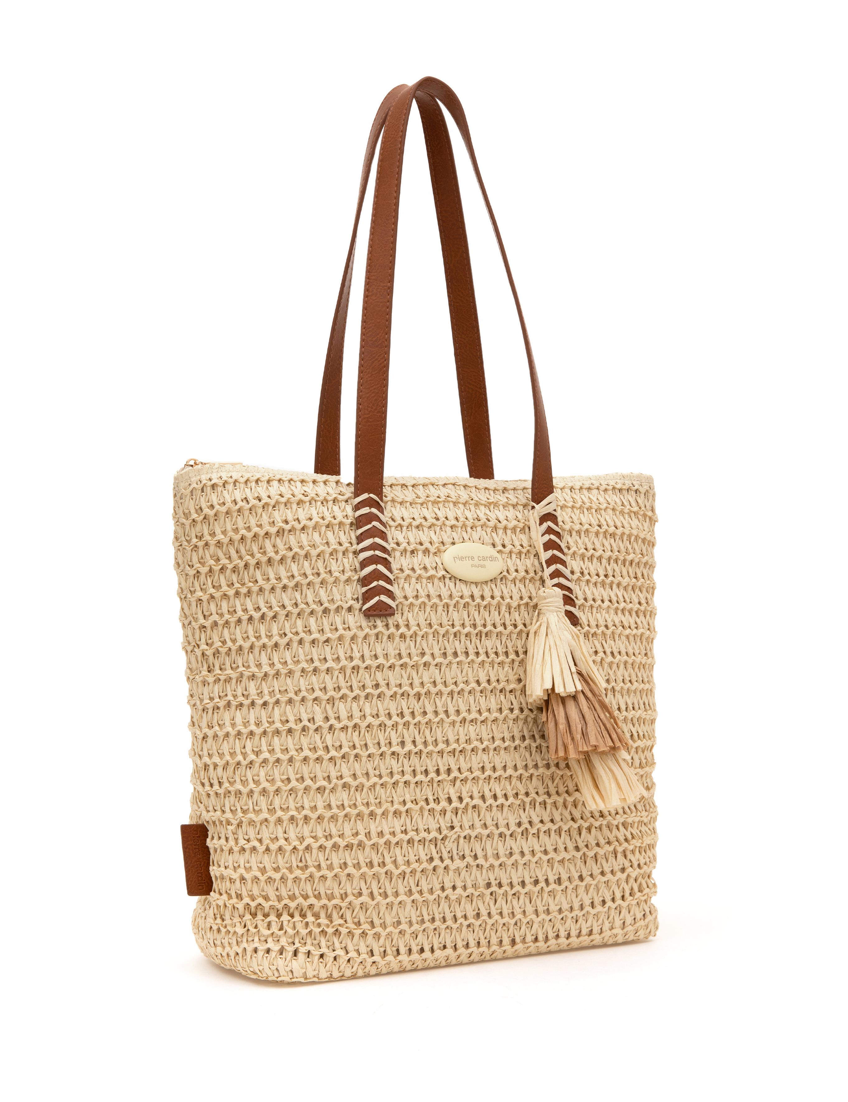 Bej Hasır Omuz Çanta