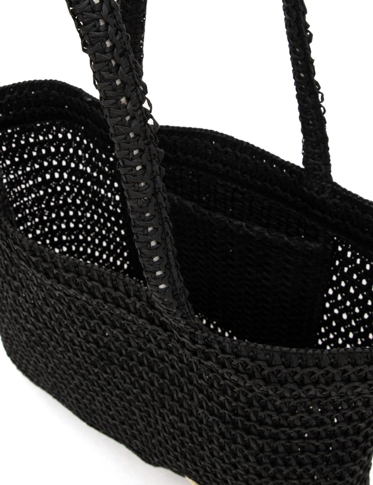 Siyah Hasır Omuz Çanta - 50318366001