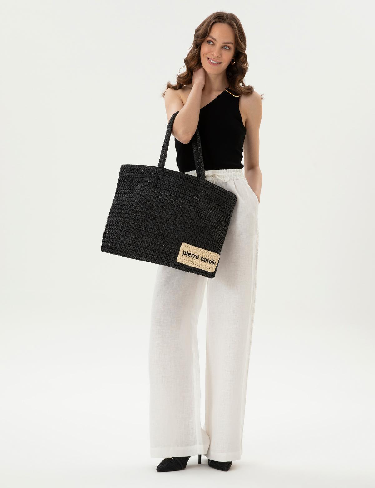 Siyah Hasır Omuz Çanta