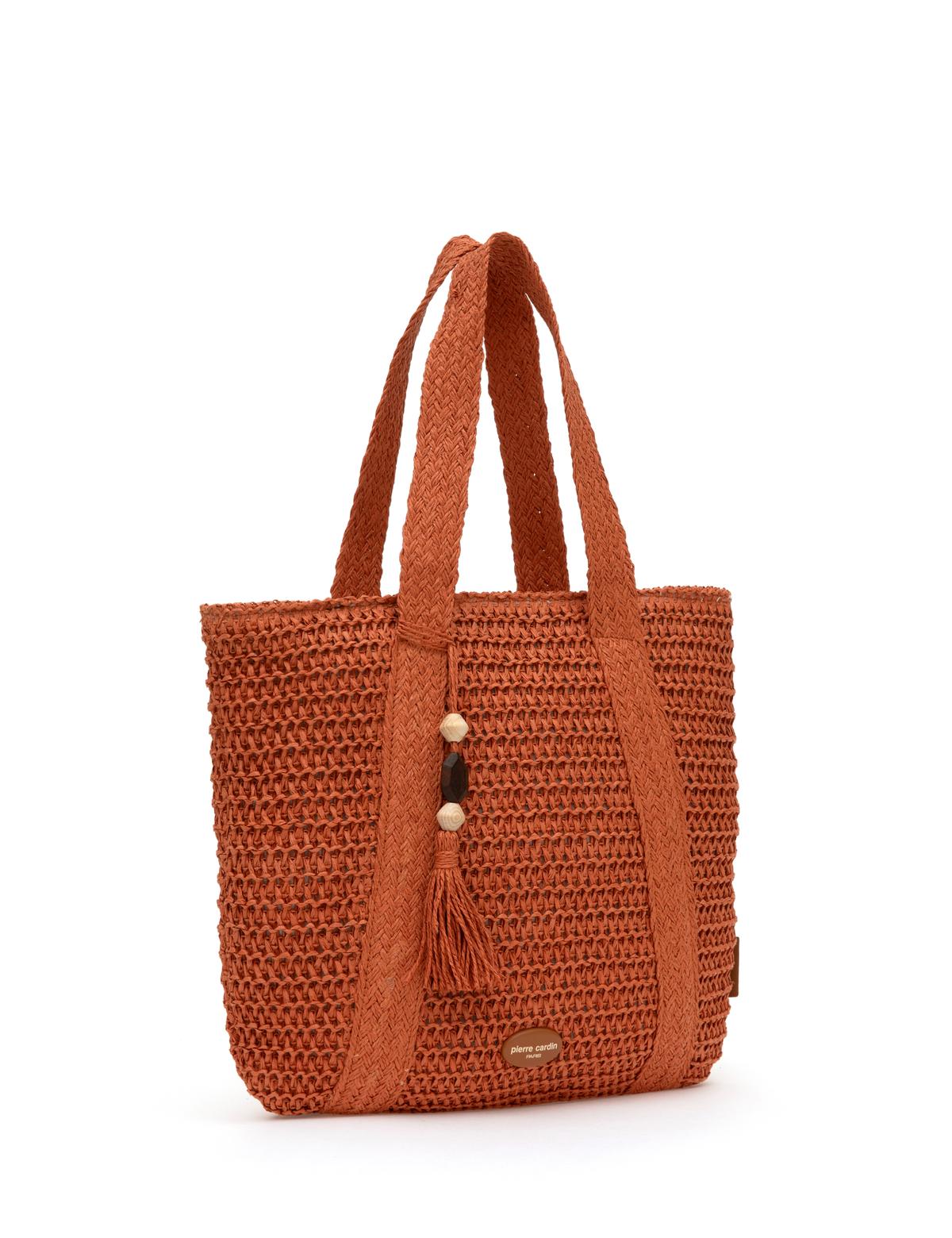 Kiremit Hasır Omuz Çanta - 50318367004