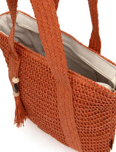 Kiremit Hasır Omuz Çanta - 50318367004