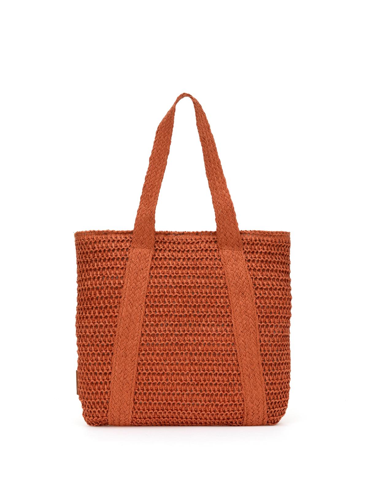 Kiremit Hasır Omuz Çanta - 50318367004