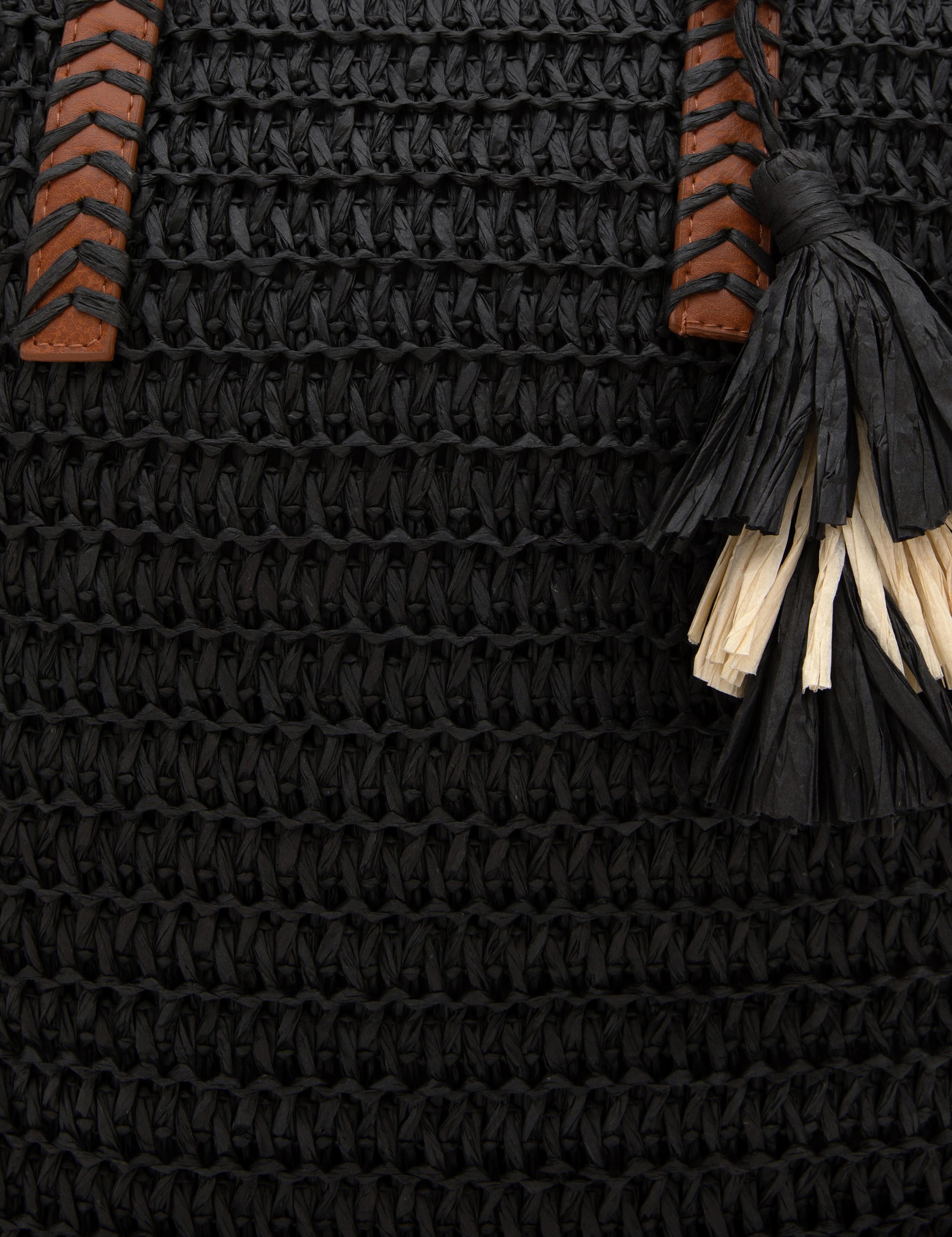 Siyah Hasır Omuz Çanta