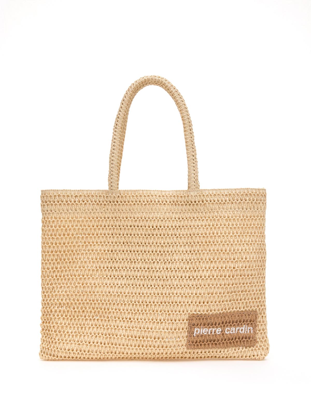 Bej Hasır Omuz Çanta - 50318366002