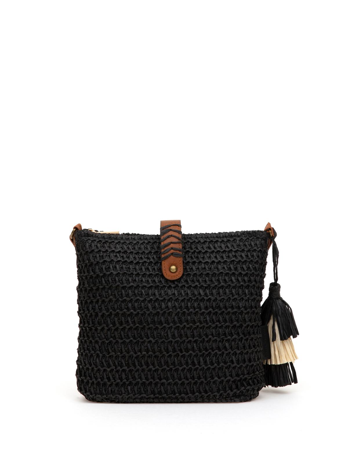 Siyah Hasır Çapraz Çanta - 50318363001