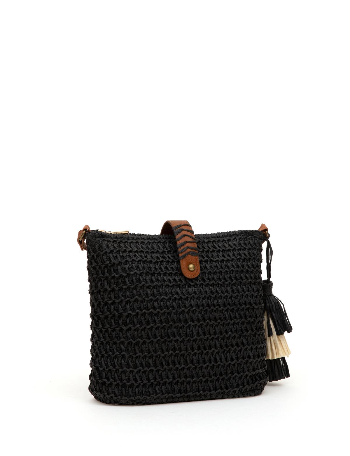 Siyah Hasır Çapraz Çanta - 50318363001