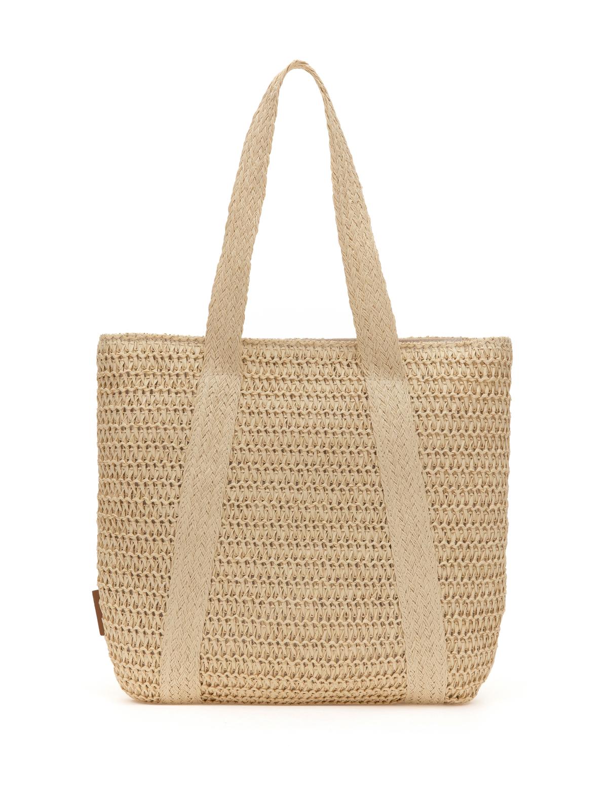 Bej Hasır Omuz Çanta - 50318367002