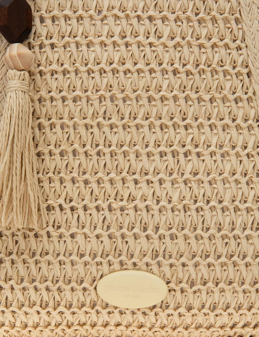 Bej Hasır Omuz Çanta