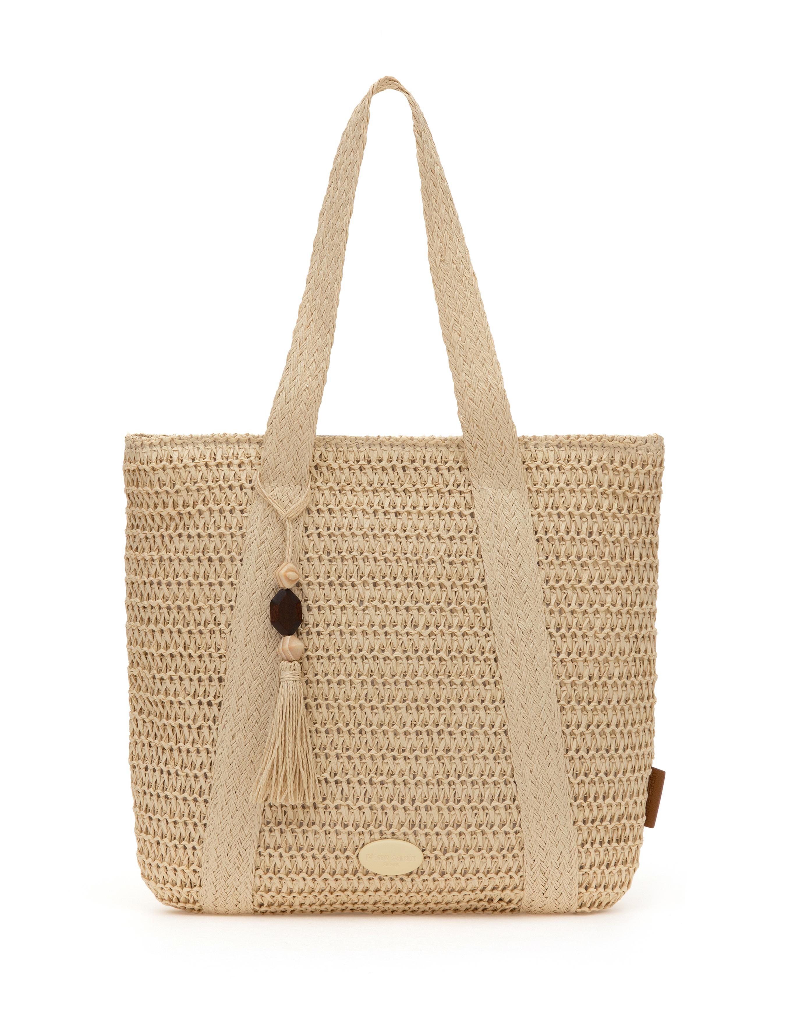 Bej Hasır Omuz Çanta