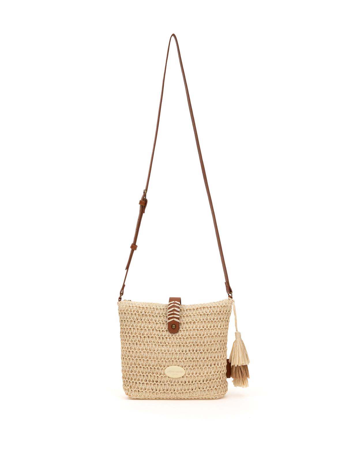 Bej Hasır Çapraz Çanta - 50318363002