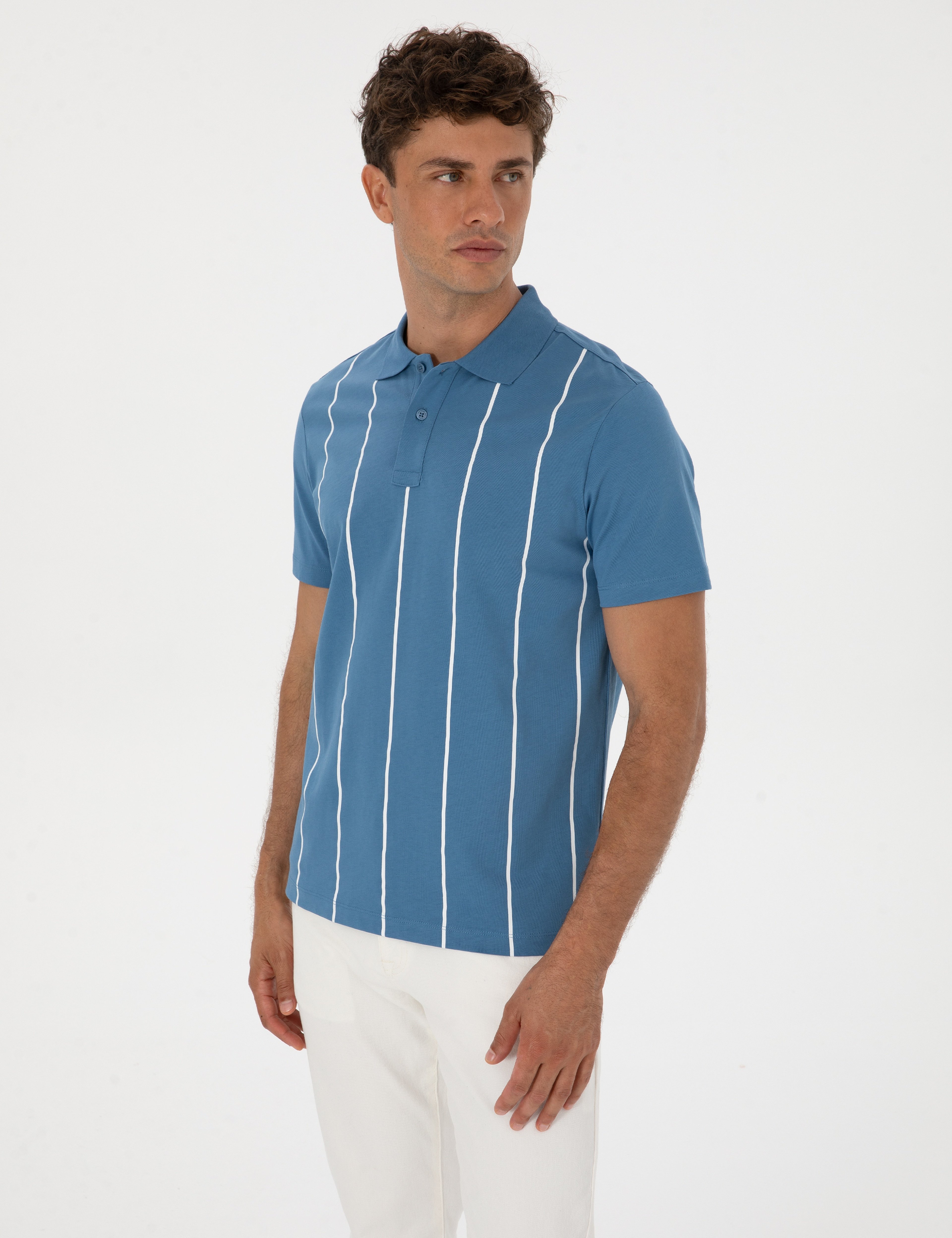 Mavi Regular Fit Polo Yaka Tişört - Image 3