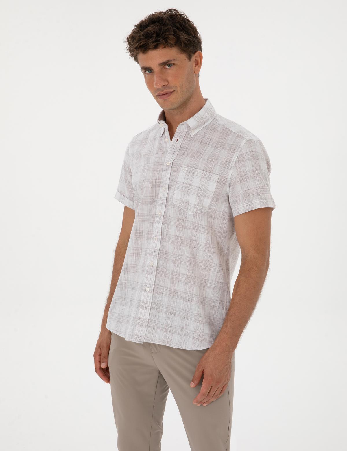 Kahverengi Regular Fit Kısa Kollu Gömlek - 50307167008