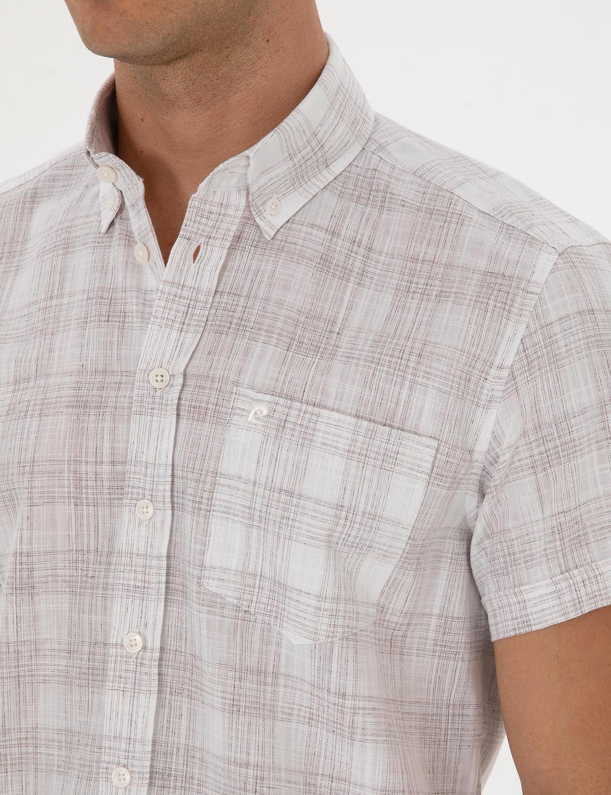 Kahverengi Regular Fit Kısa Kollu Gömlek - 50307167008