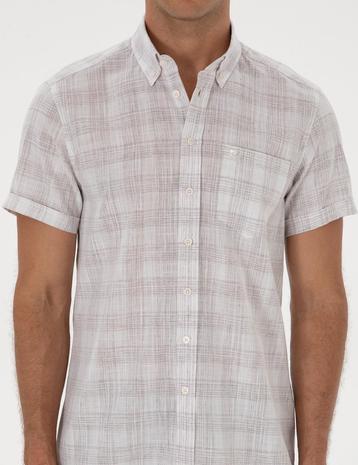 Kahverengi Regular Fit Kısa Kollu Gömlek - 50307167008