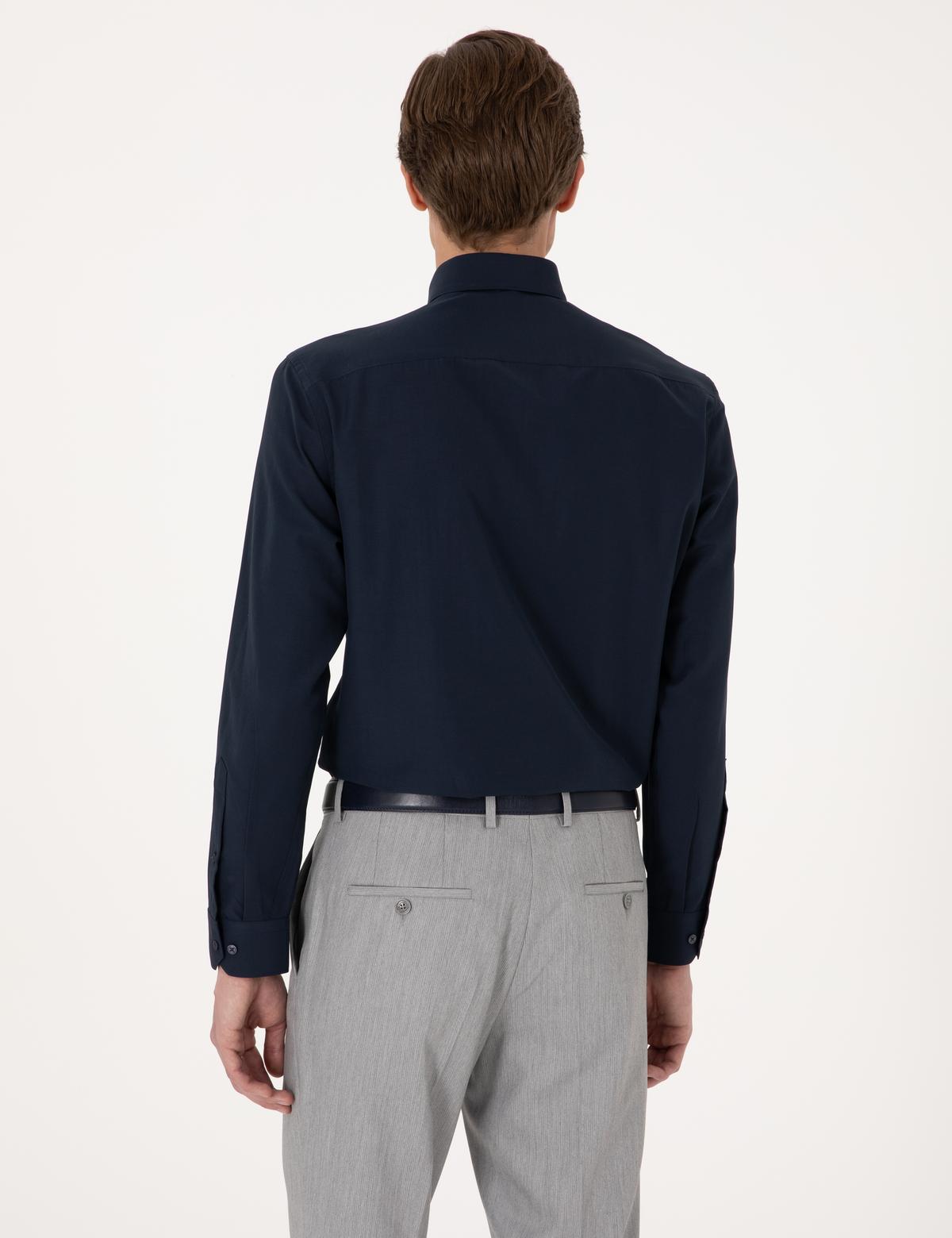 Lacivert Regular Fit Uzun Kollu Basic Gömlek - 50316742042