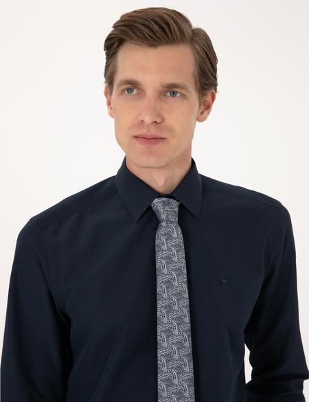 Lacivert Regular Fit Uzun Kollu Basic Gömlek - 50316742042