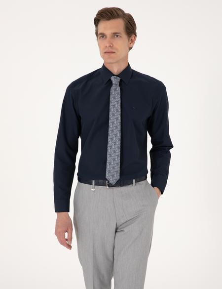Lacivert Regular Fit Uzun Kollu Basic Gömlek - 50316742042