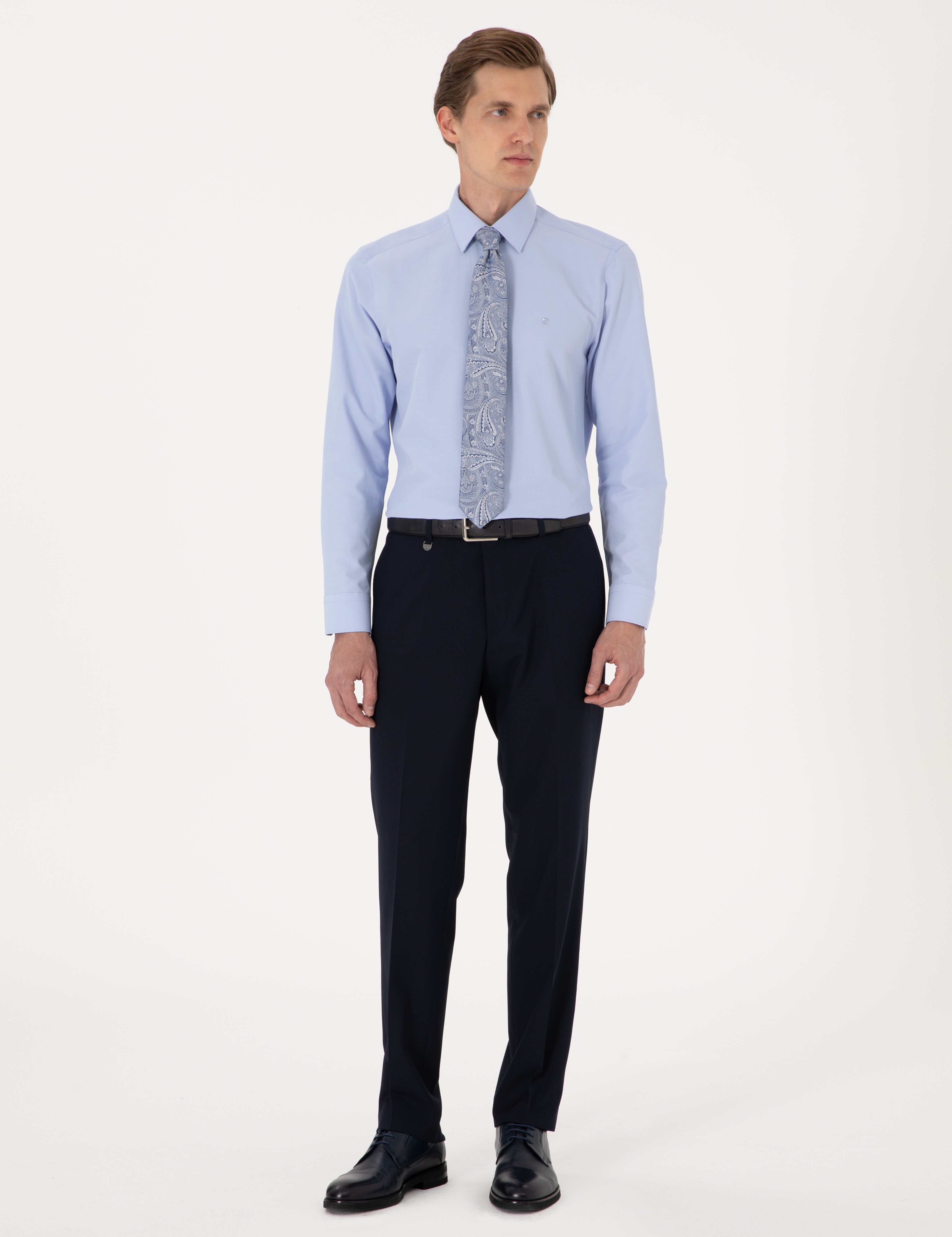 Mavi Regular Fit Uzun Kollu Basic Gömlek - Image 5