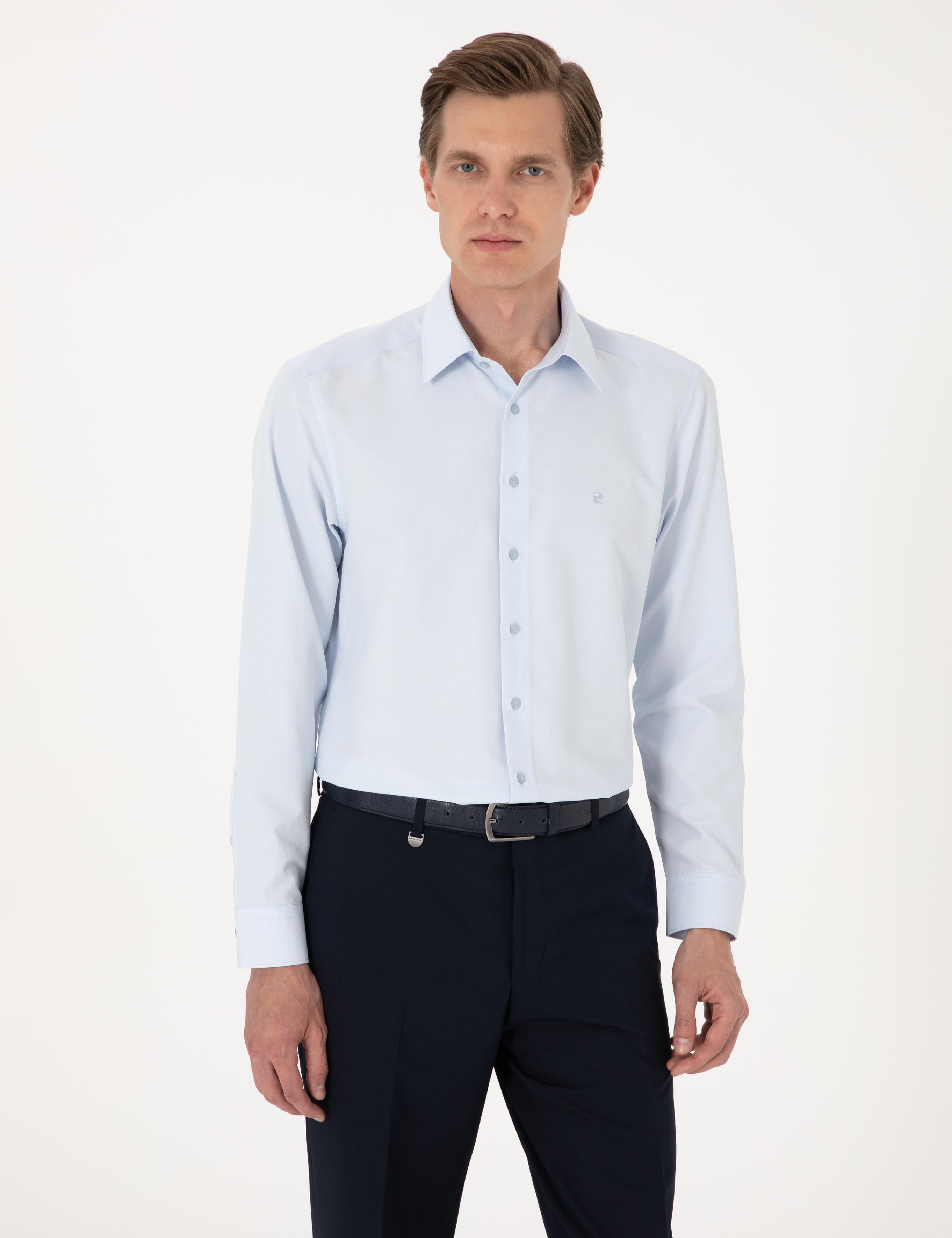 Açık Mavi Regular Fit Uzun Kollu Basic Gömlek