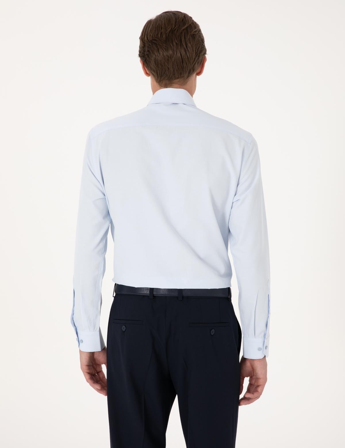 Açık Mavi Regular Fit Uzun Kollu Basic Gömlek - 50316742001