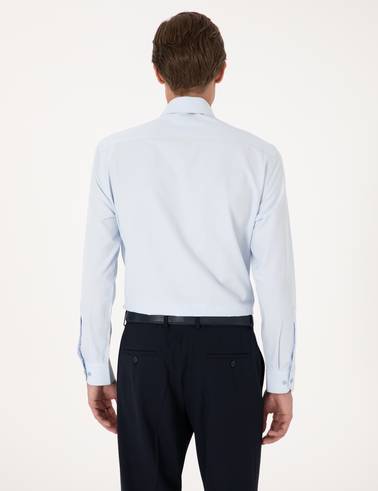 Açık Mavi Regular Fit Uzun Kollu Basic Gömlek