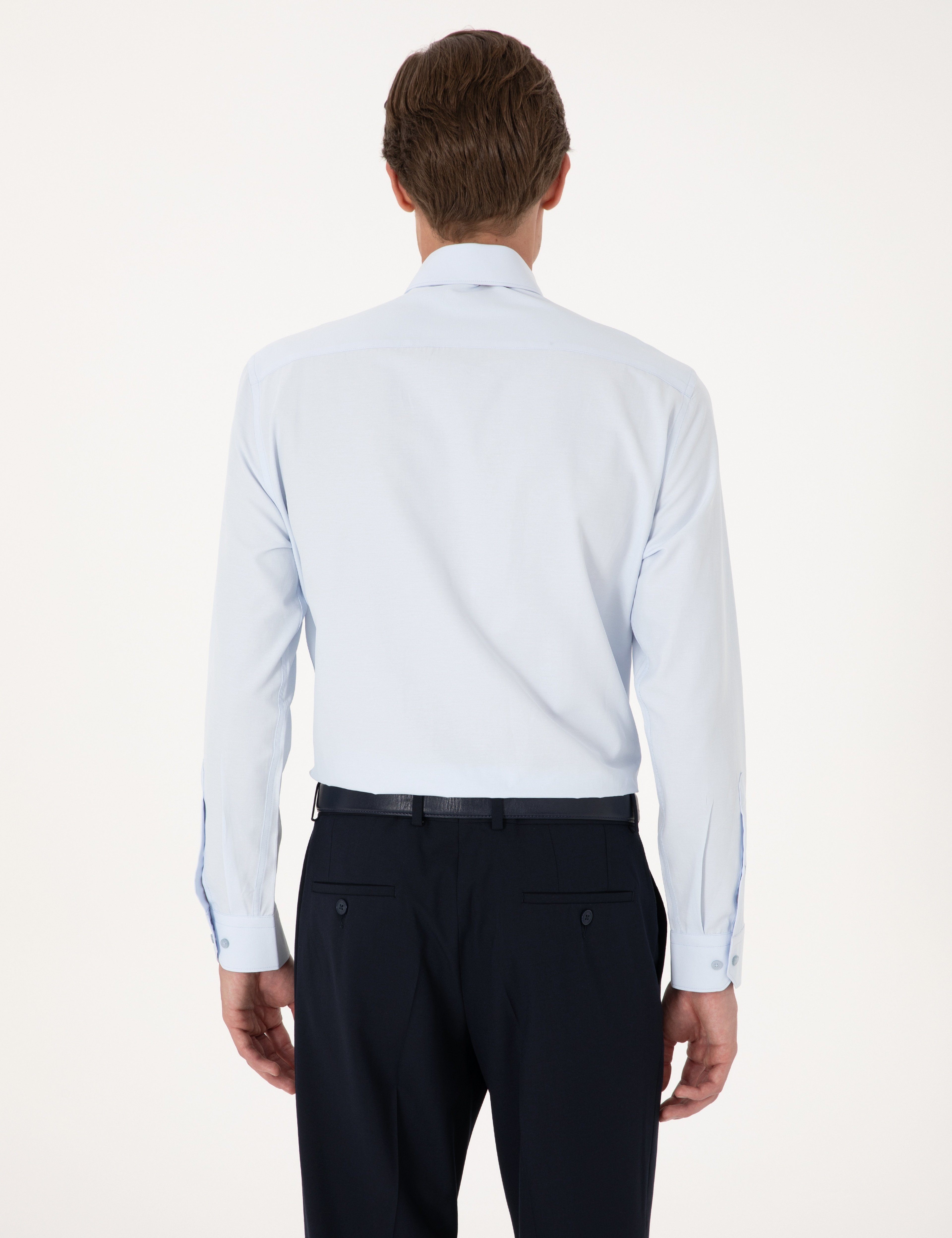 Açık Mavi Regular Fit Uzun Kollu Basic Gömlek
