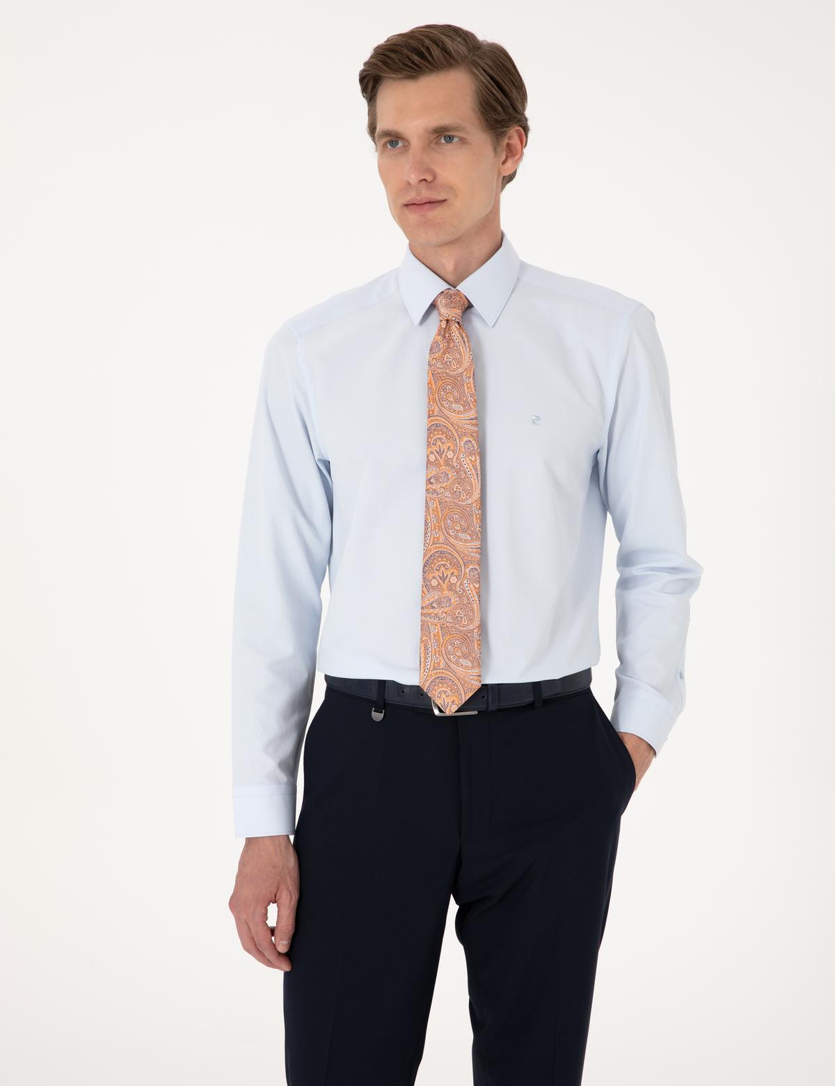 Açık Mavi Regular Fit Uzun Kollu Basic Gömlek