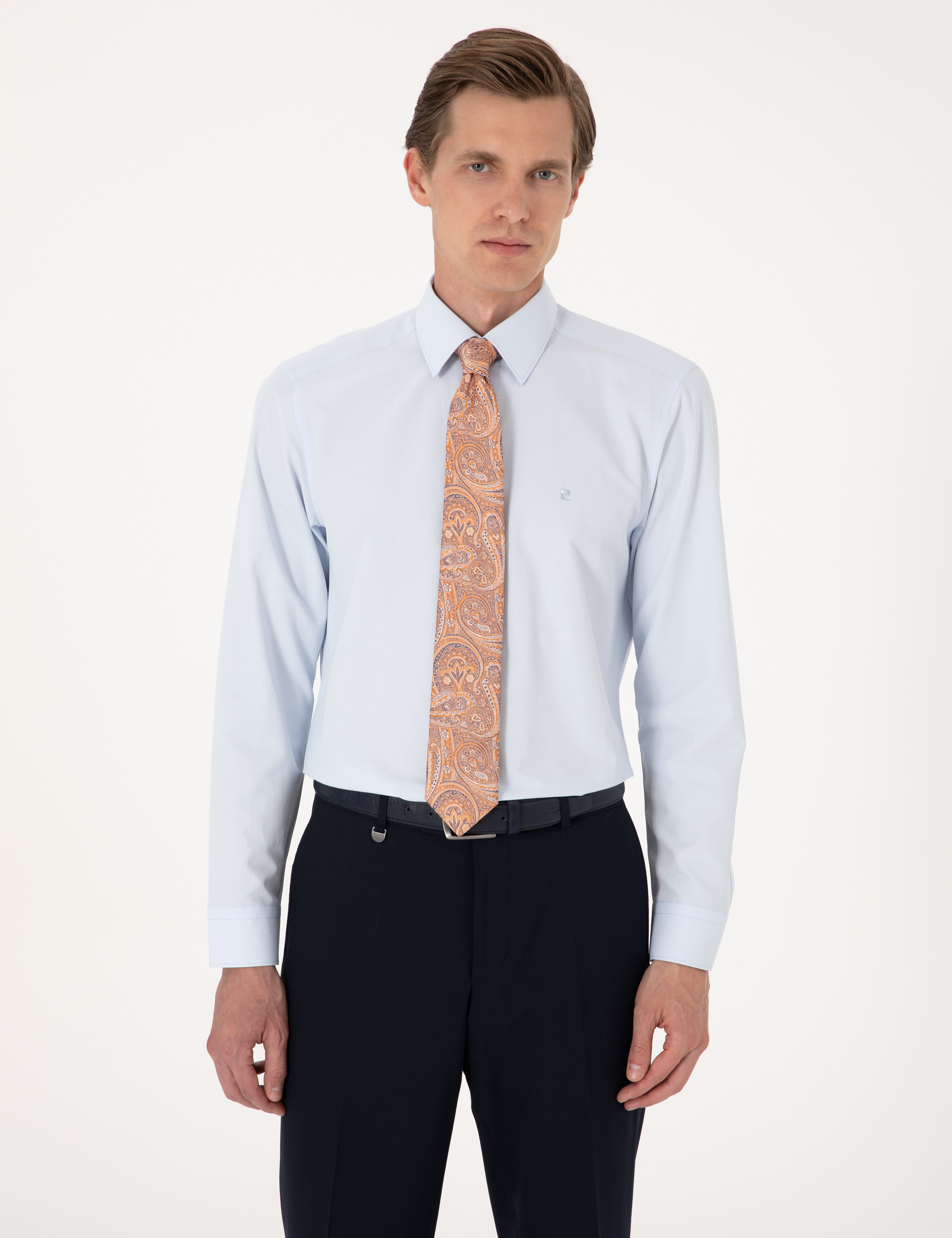 Açık Mavi Regular Fit Uzun Kollu Basic Gömlek - Image 4