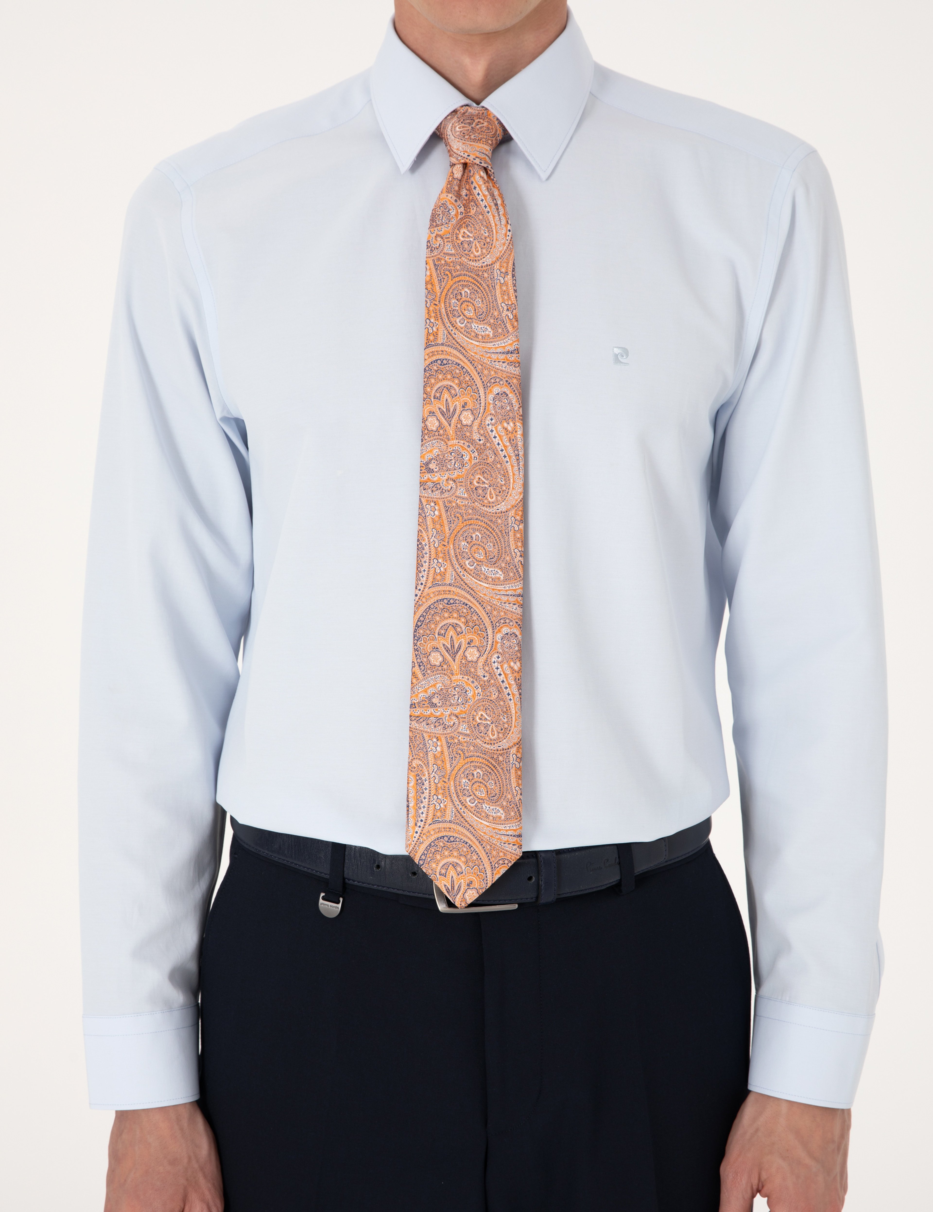 Açık Mavi Regular Fit Uzun Kollu Basic Gömlek - Image 7