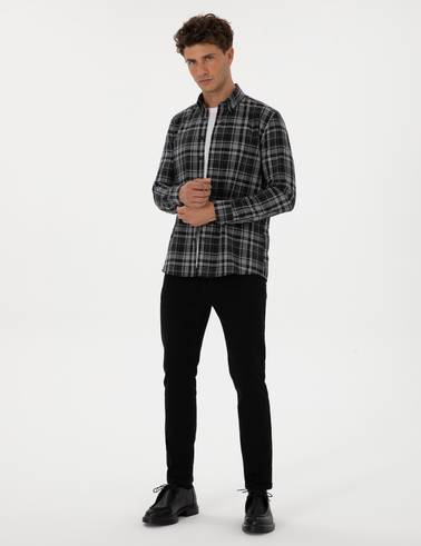 Antrasit Slim Fit Jean Pantolon