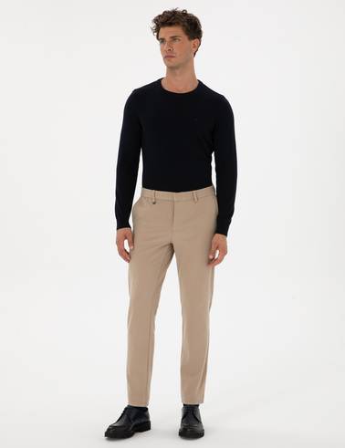 Bej Ex. Slim Fit Kumaş Pantolon