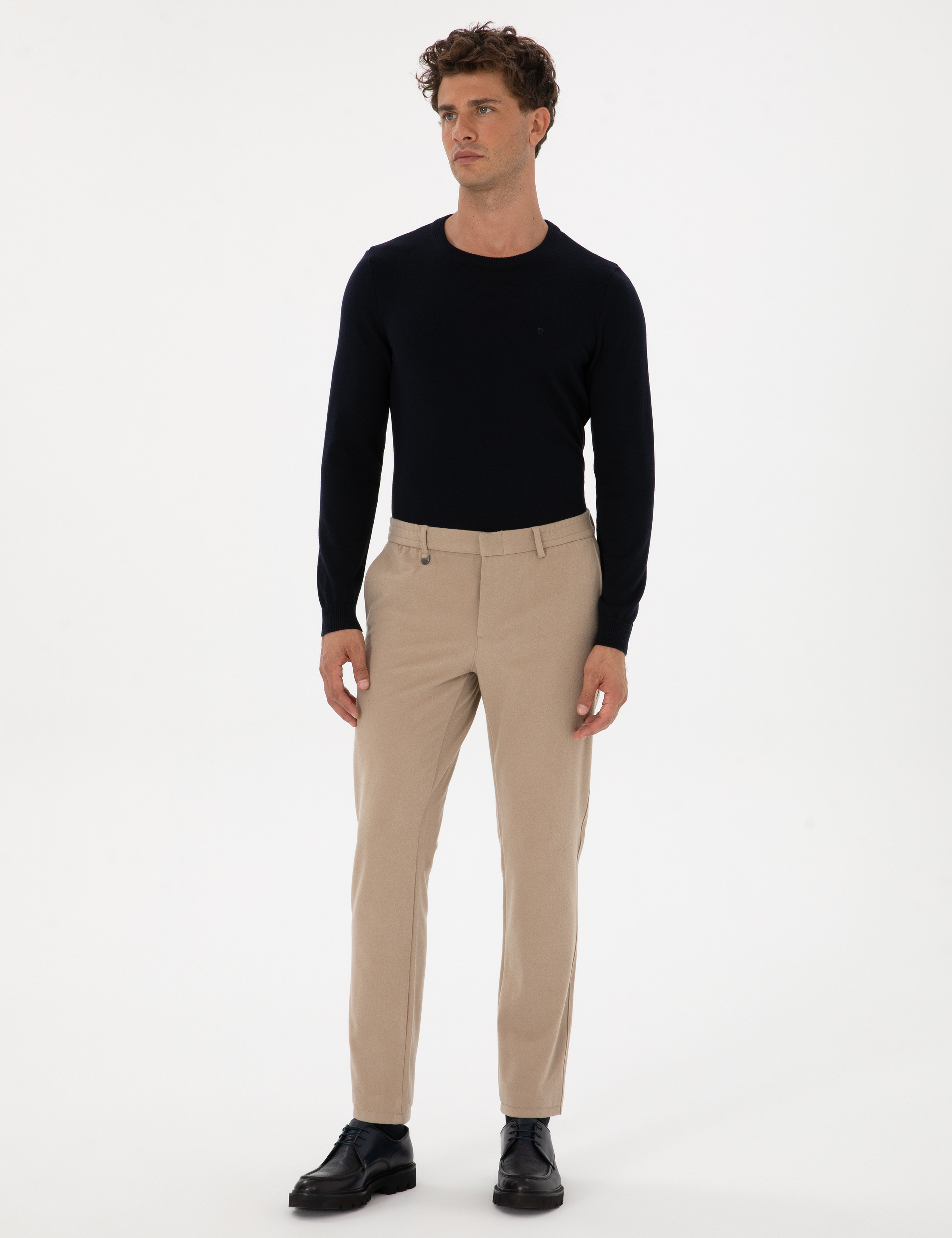 Bej Ex. Slim Fit Kumaş Pantolon - Image 1
