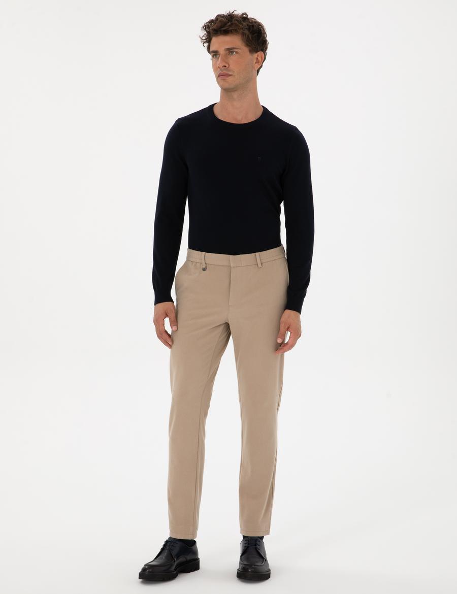 Bej Ex. Slim Fit Kumaş Pantolon