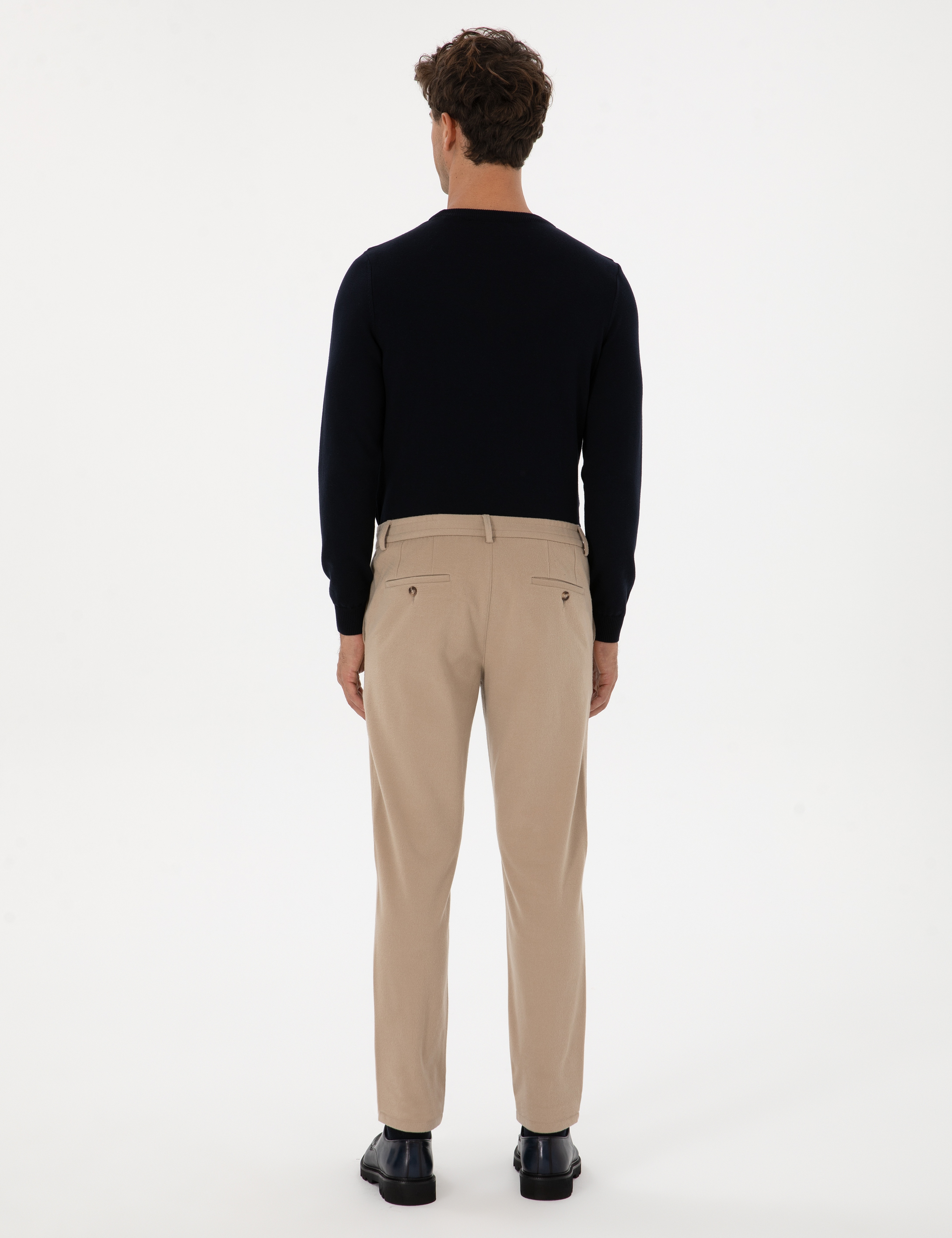 Bej Ex. Slim Fit Kumaş Pantolon - Image 4
