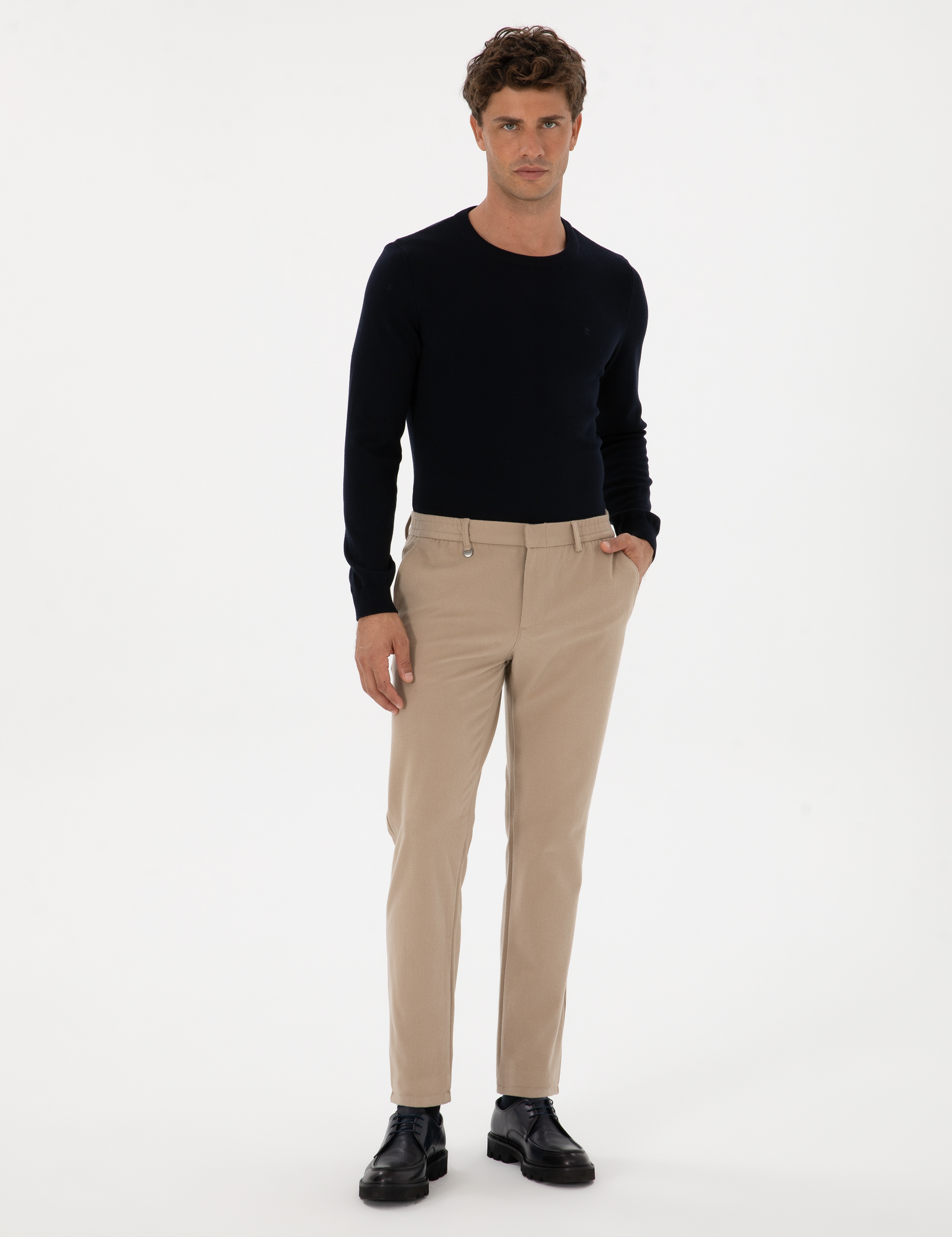 Bej Ex. Slim Fit Kumaş Pantolon - Image 3