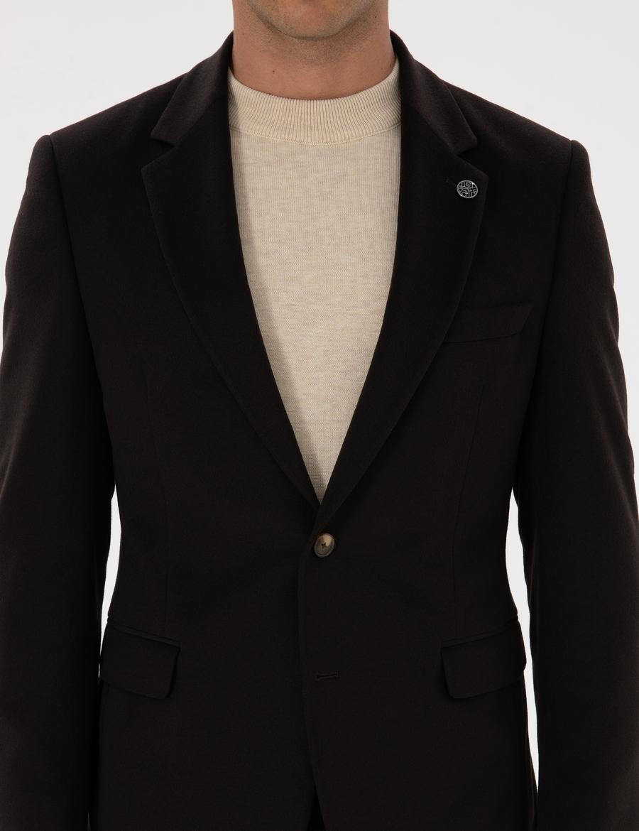 Kahverengi Slim Fit Ceket