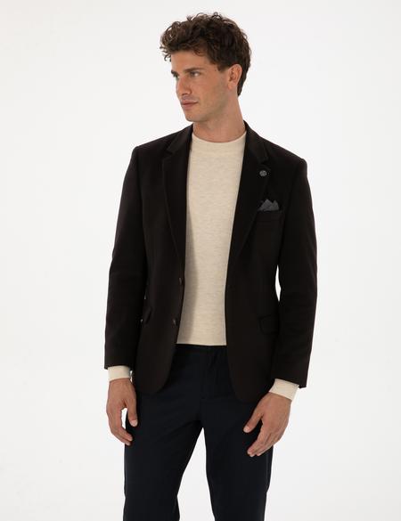 Kahverengi Slim Fit Ceket - 50311398140