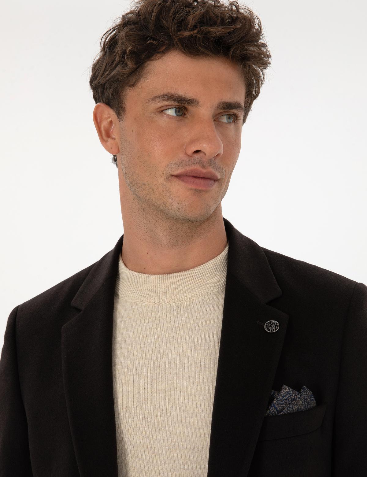 Kahverengi Slim Fit Ceket - 50311398140