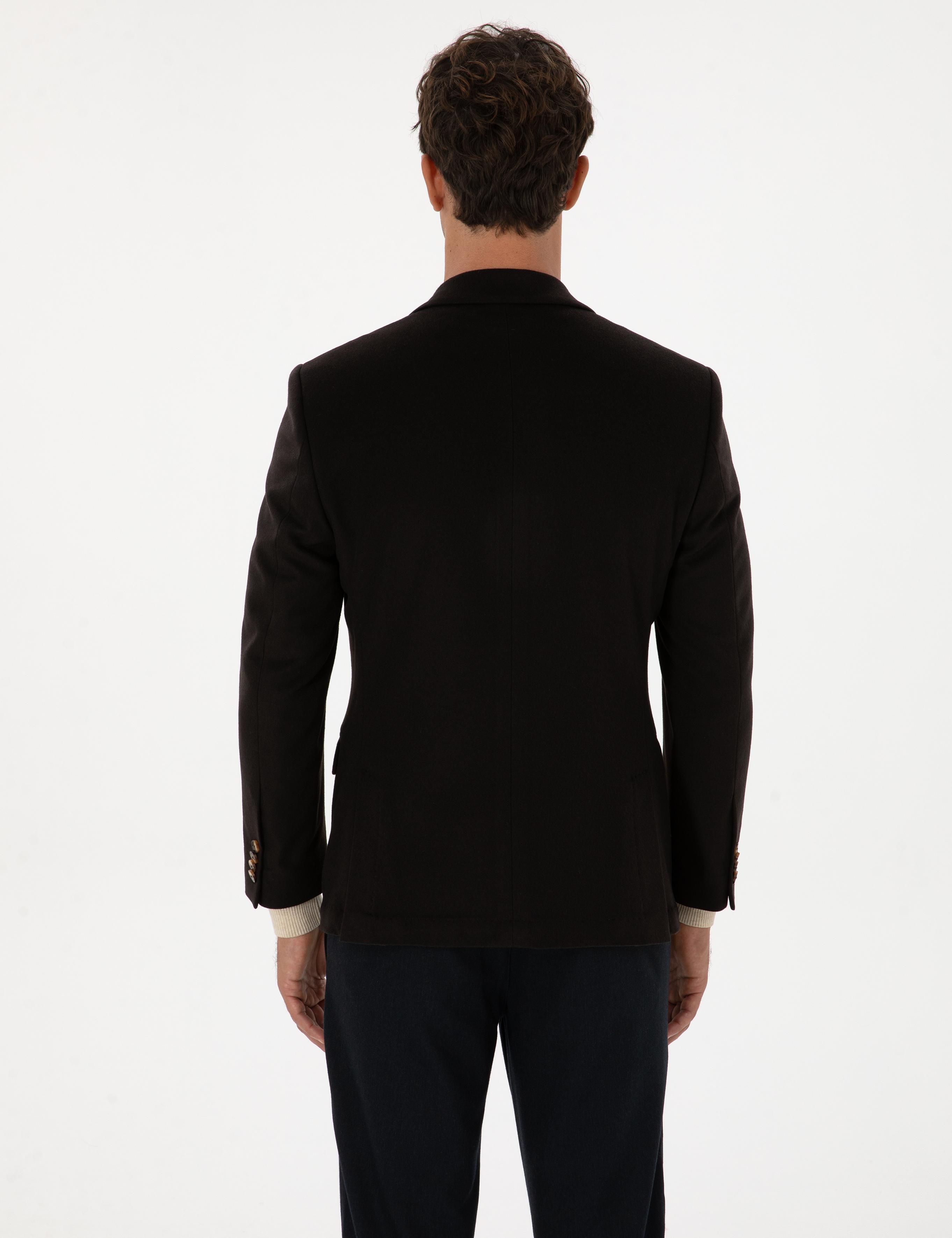 Kahverengi Slim Fit Ceket